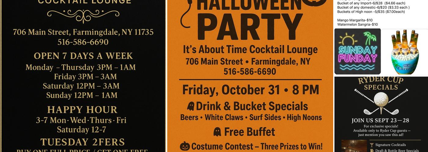 It's About Time Cocktail Lounge Menu