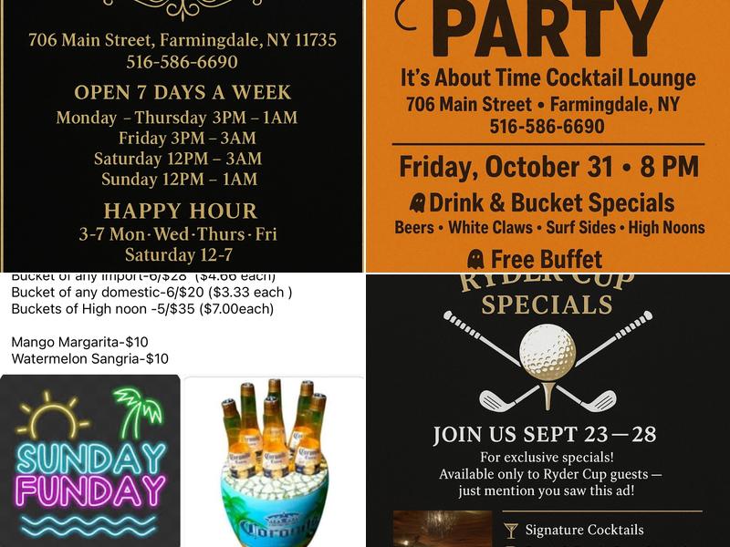 It's About Time Cocktail Lounge Menu