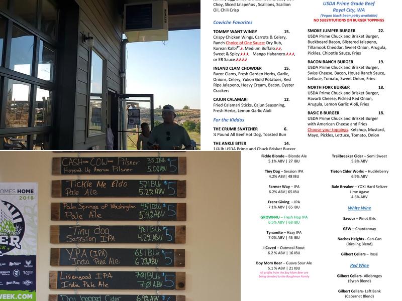 Cowiche Creek Brewing Company Menu