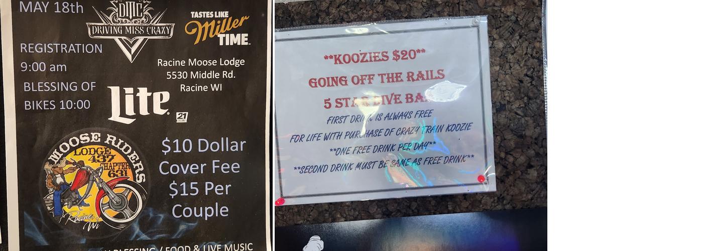 The Crazy Train Menu