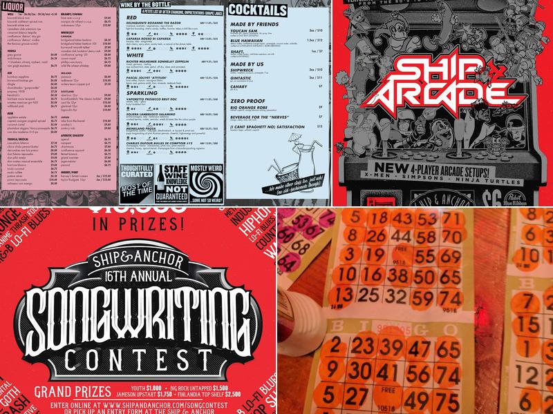 The Ship & Anchor Menu