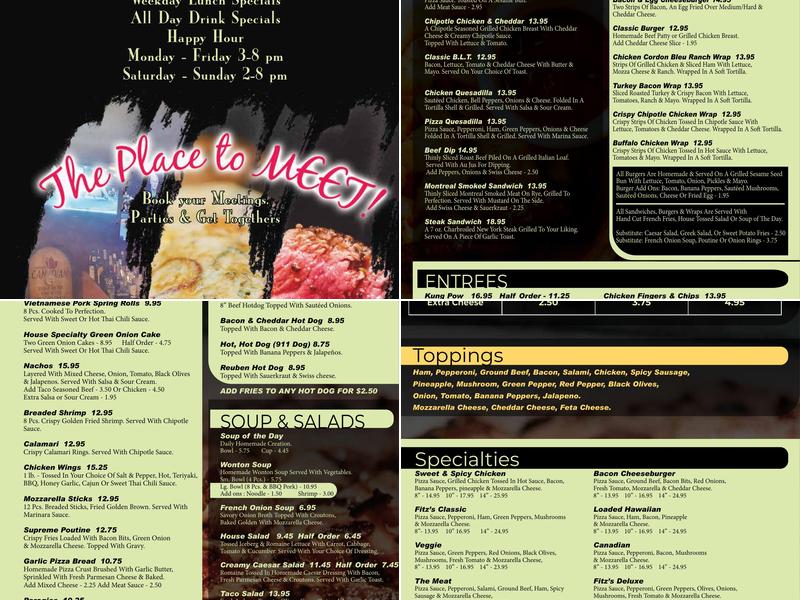 Post Time at Fitzgerald's Menu