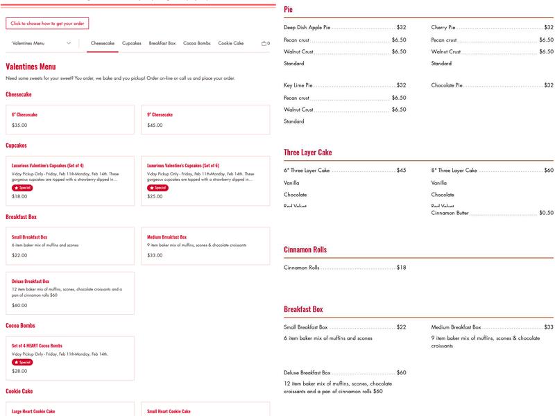 Eat Cakes Bakery Menu