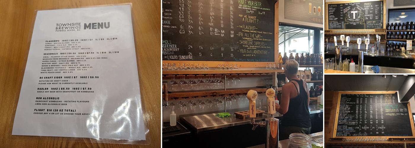 Townsite Brewing Inc. Menu