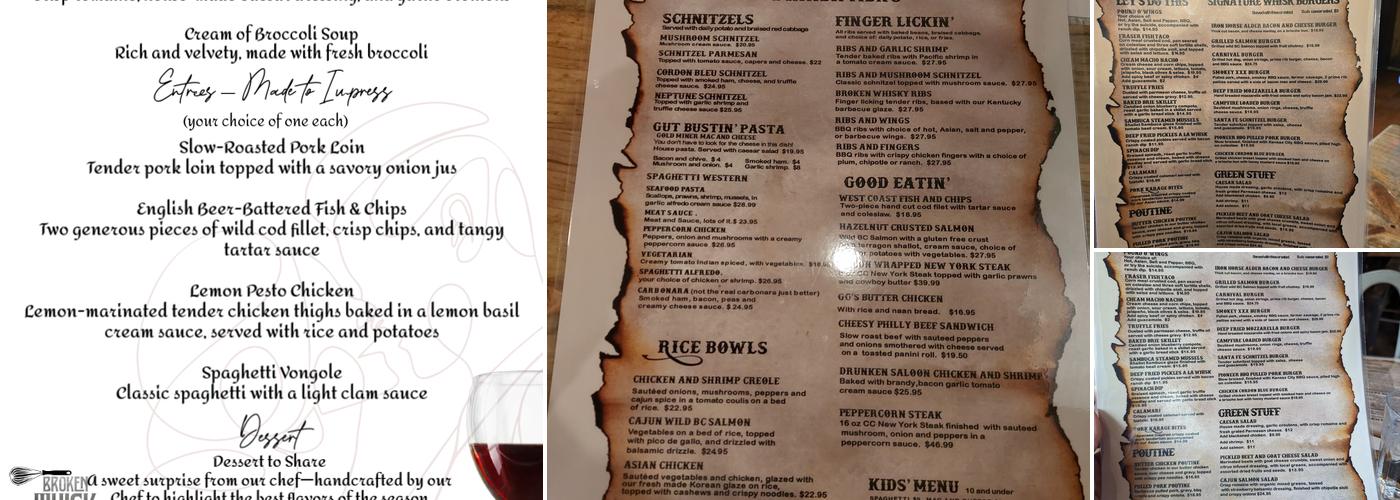 The Broken Whisk Menu