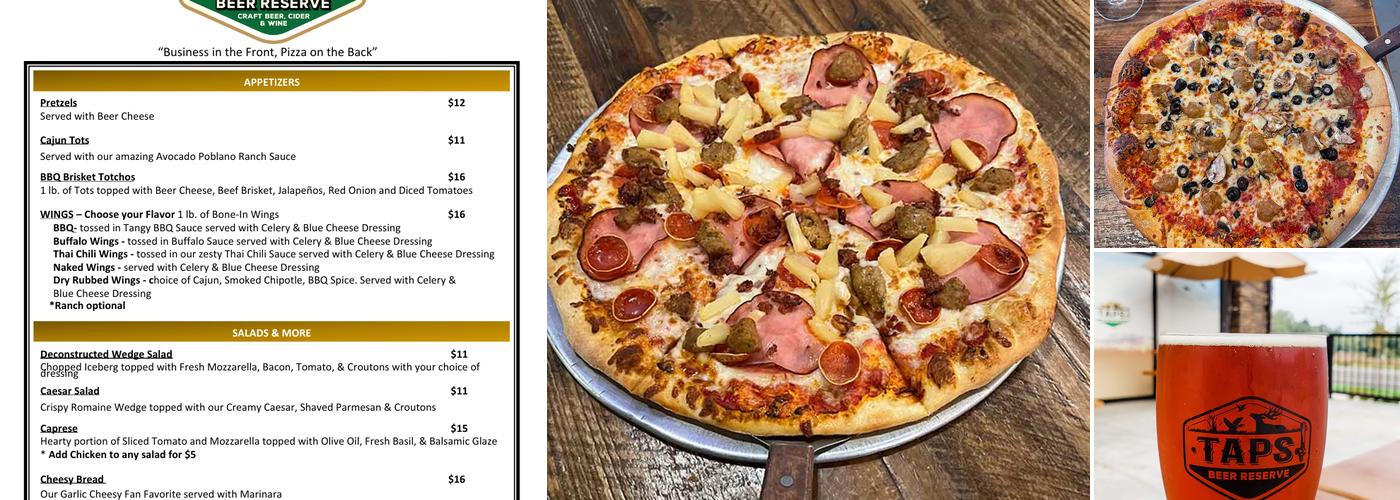 Taps Beer Reserve Menu