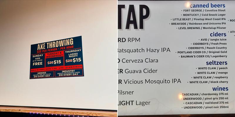 Blue Ox Oregon City Menu