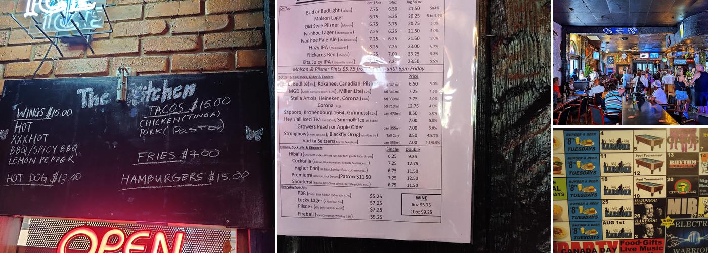 Ivanhoe Pub Menu