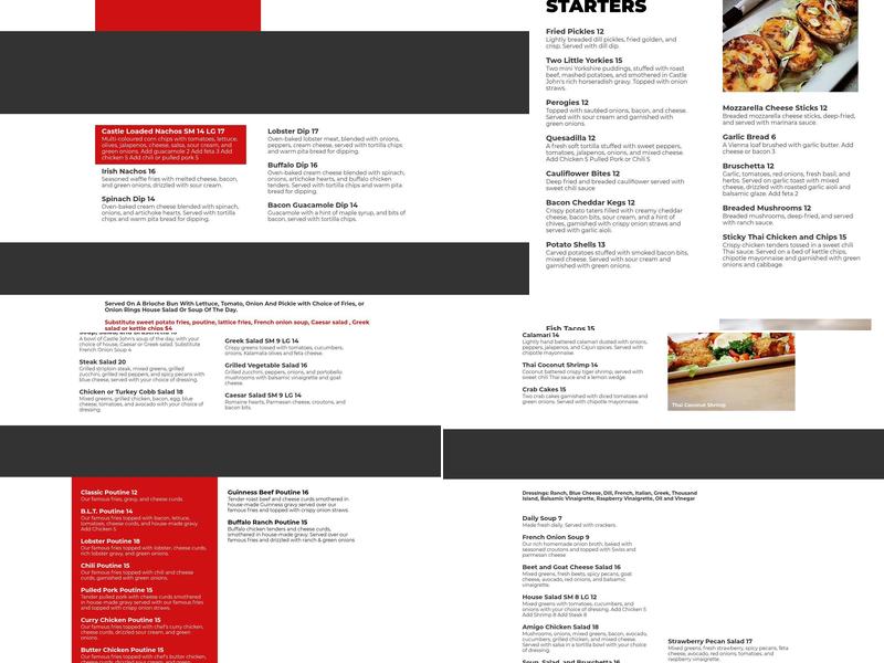 Castle John's Newmarket Menu