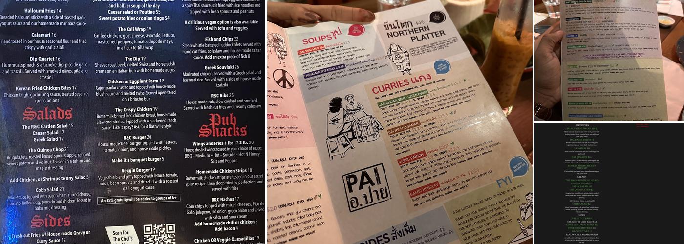 The Rose and Crown Menu