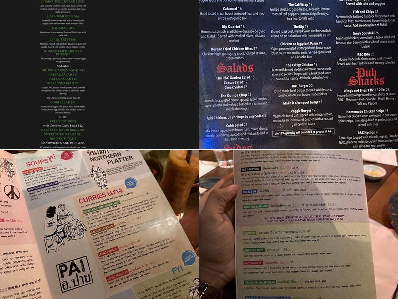 The Rose and Crown Menu