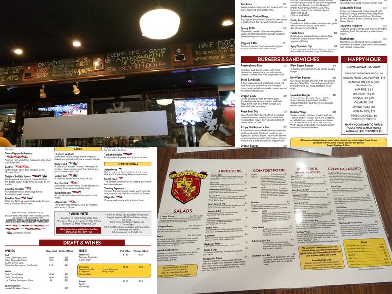 Crown & Dragon Menu