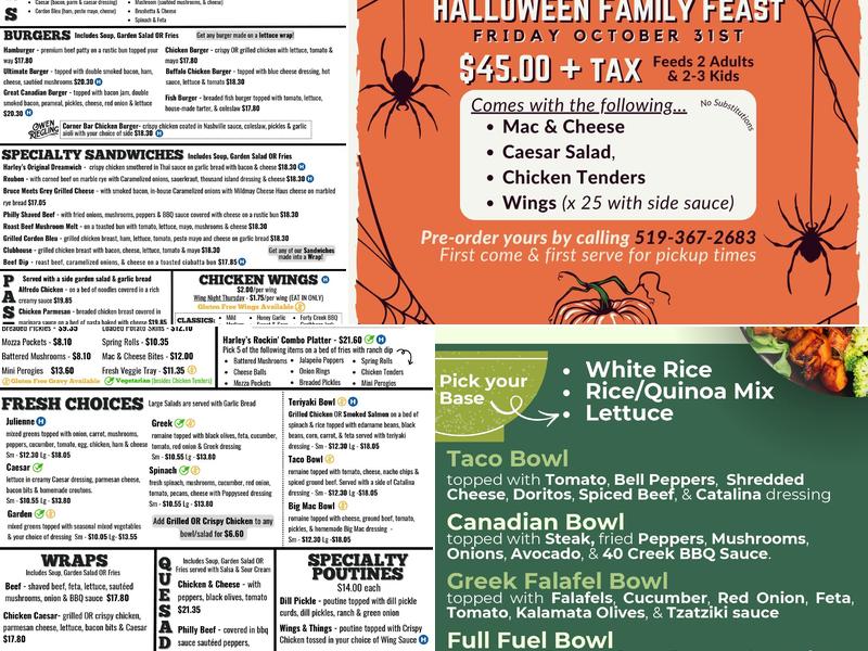 Harley's Pub and Perk Menu