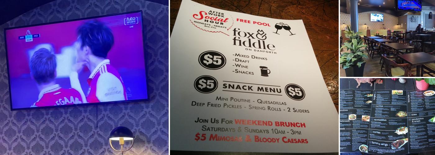 Fox & Fiddle Danforth Menu