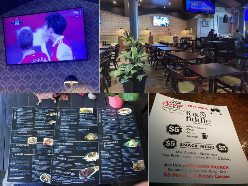 Fox & Fiddle Danforth Menu