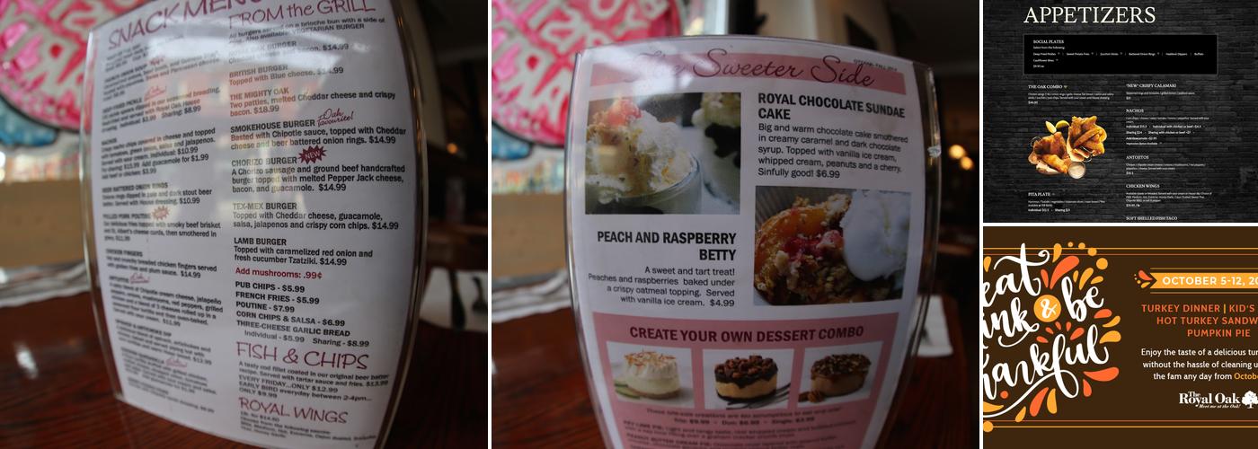 The Royal Oak (Bank at Maclaren) Menu