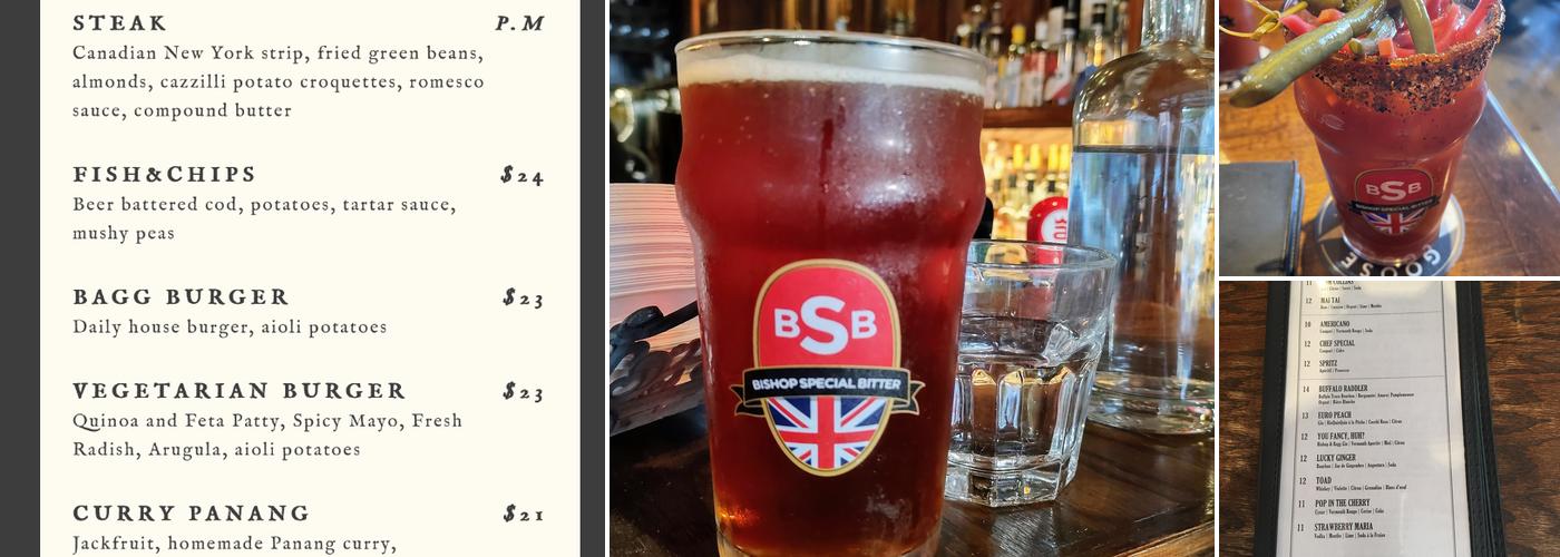 Pub Bishop & Bagg Menu