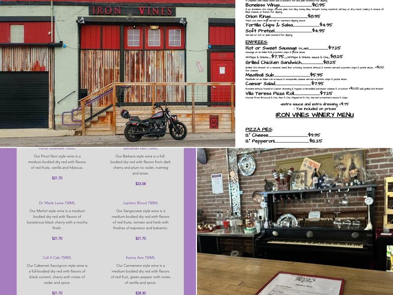 Iron Vines Winery Menu
