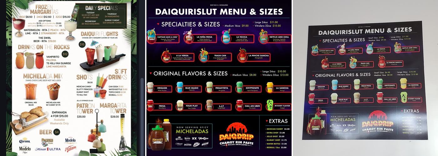D' Daiquiris (Daiquirislut) Menu