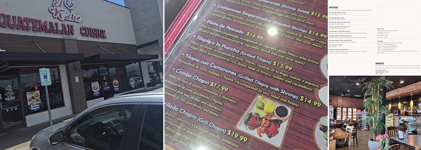 El Kiche Bakery Menu