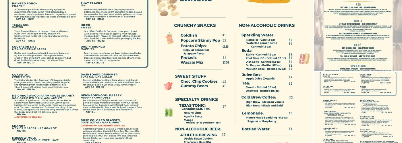 Ghost Note Brewing Menu