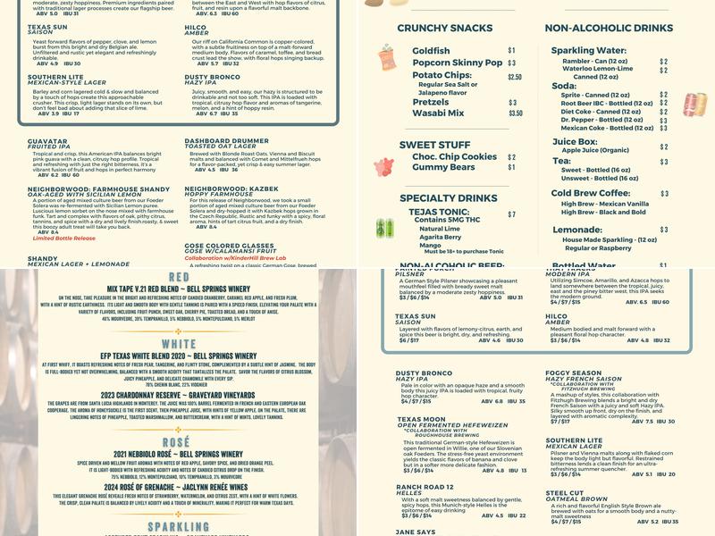Ghost Note Brewing Menu