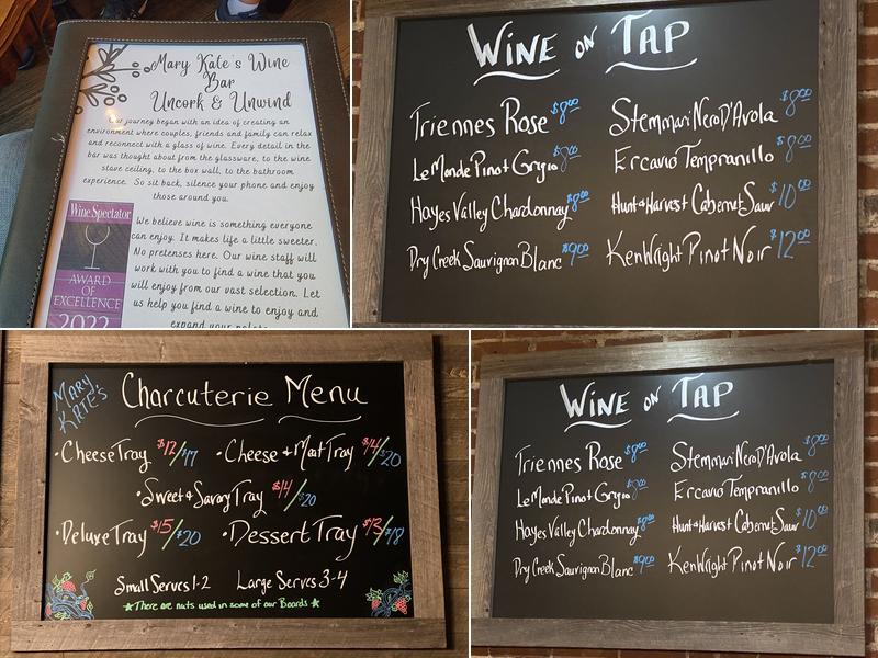 Mary Kate's Wine Bar Menu