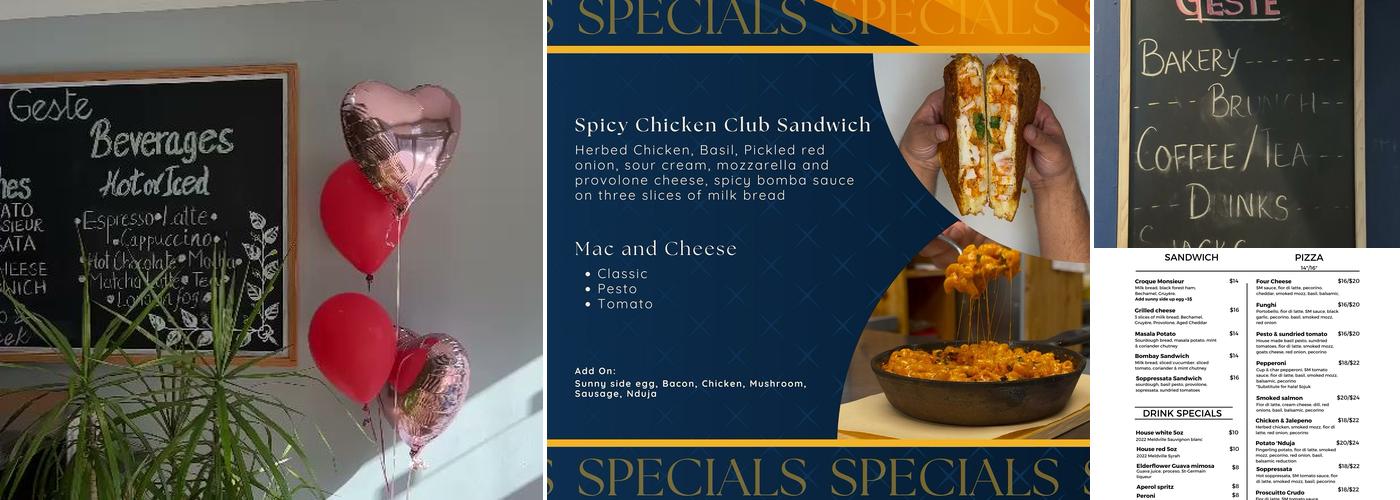 Geste croissanterie & bistro Menu