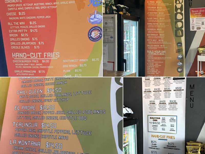 Oakwood Proper Burgers Menu