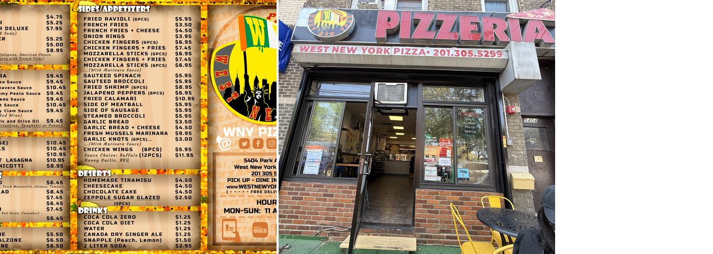West New York Pizza Menu