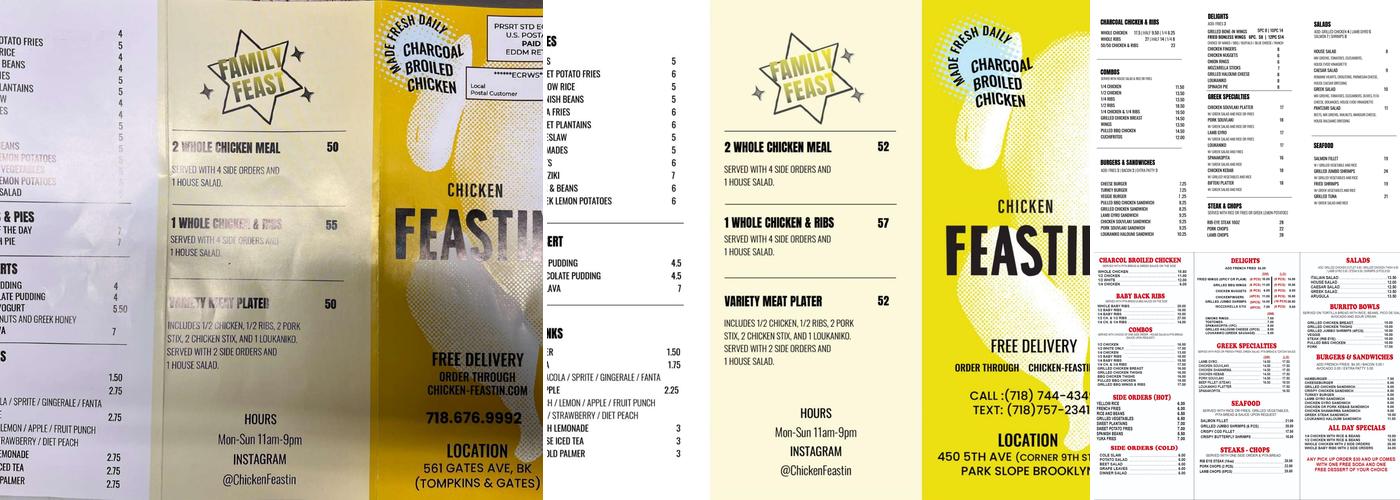Chicken Feastin Menu