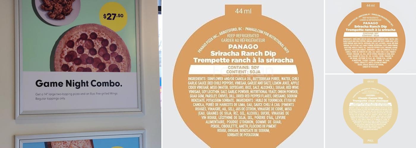 Panago Pizza Menu
