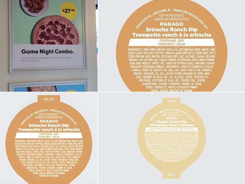 Panago Pizza Menu