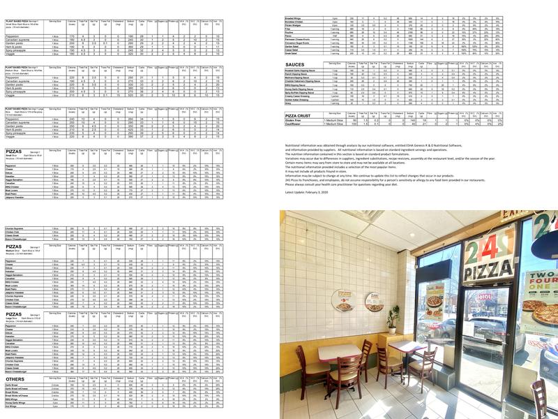 241 Pizza Menu