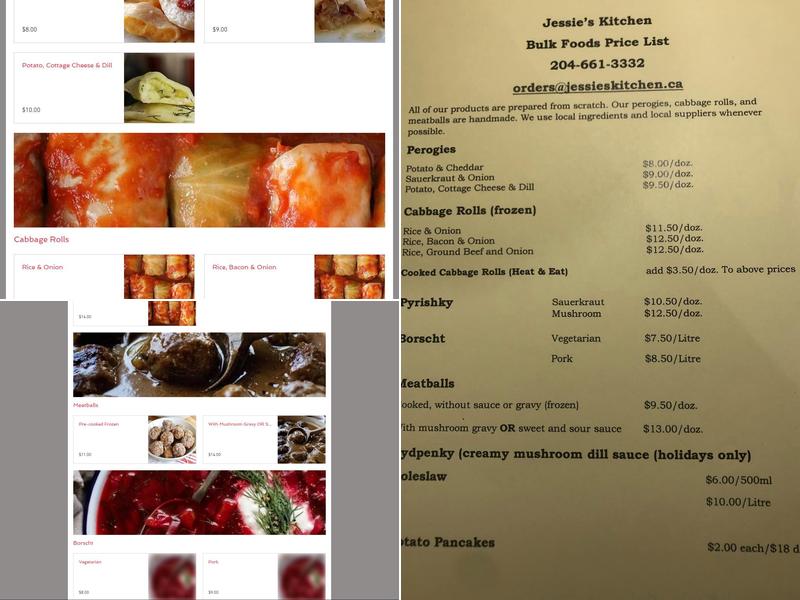 Jessie's Kitchen Menu