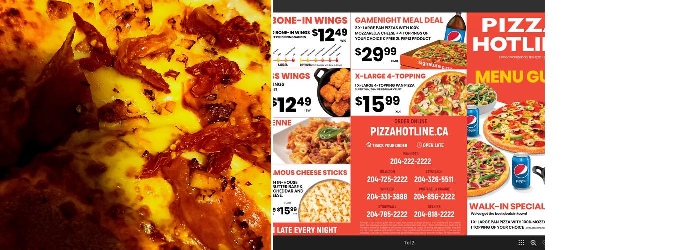 Pizza Hotline Menu