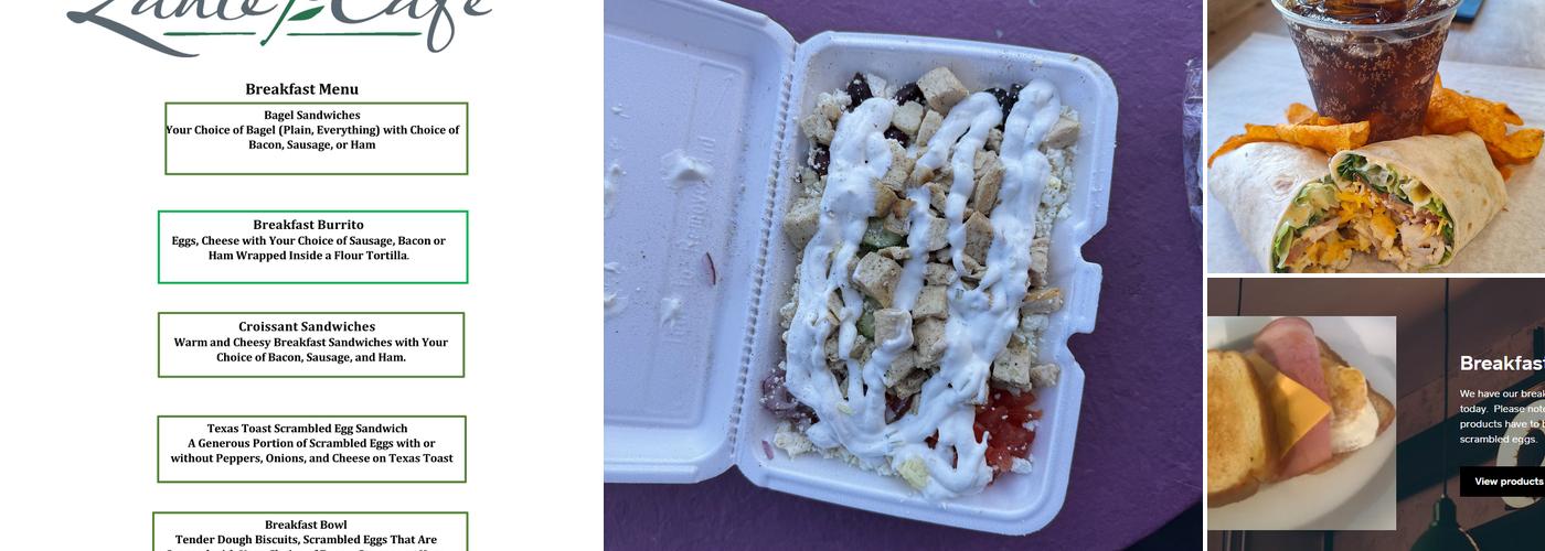 Zante Cafe Menu