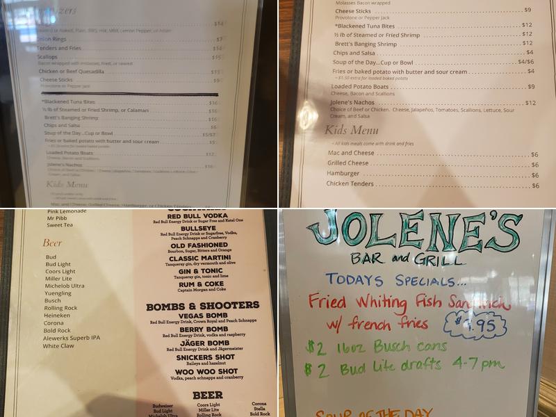 Jolene’s Bar & Grill Menu