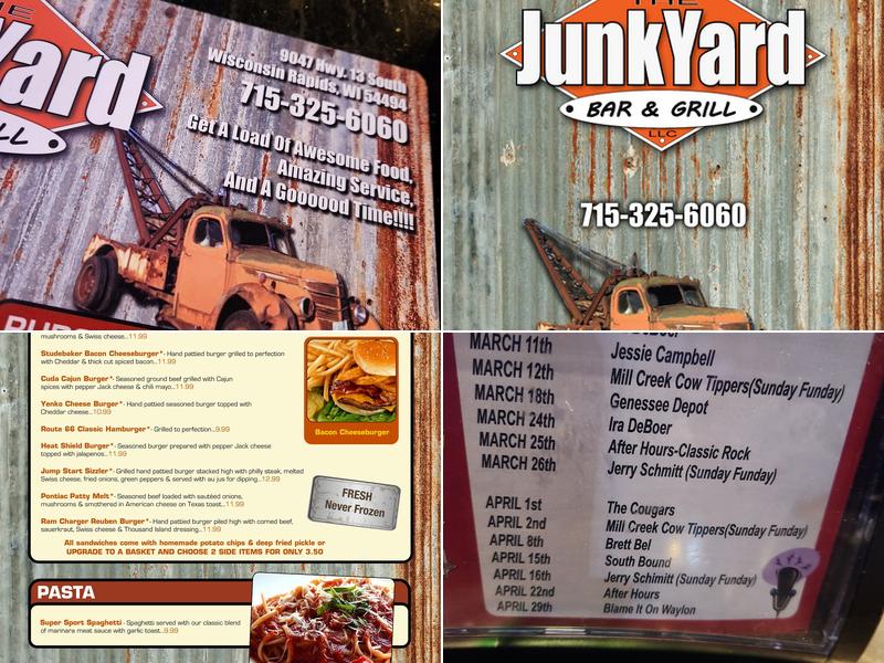 The Junkyard Bar & Grill Menu