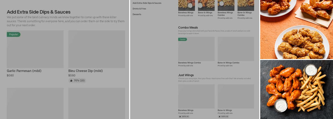 It's Just Wings Menu