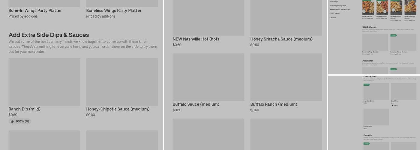 It's Just Wings Menu