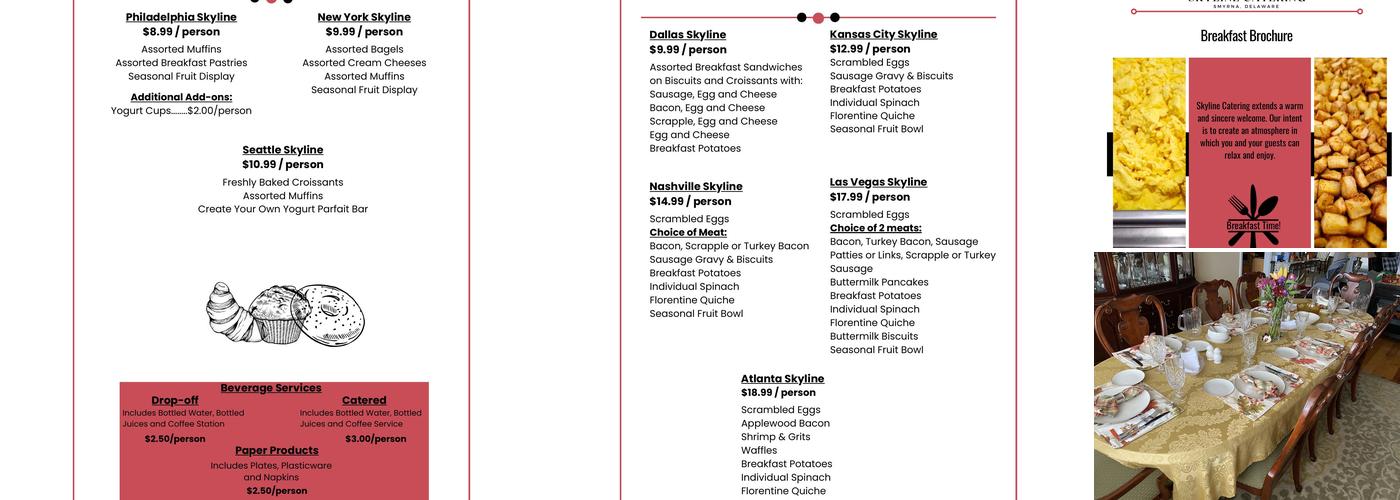 Skyline Catering LLC Menu