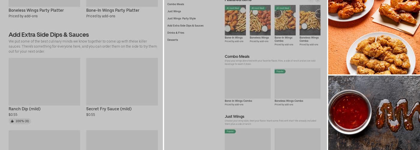 It's Just Wings Menu
