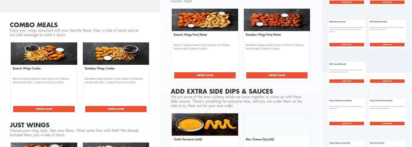 It's Just Wings Menu