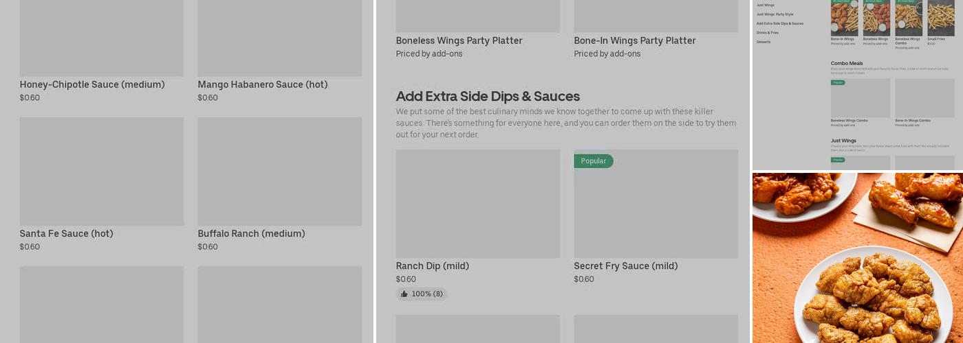 It's Just Wings Menu