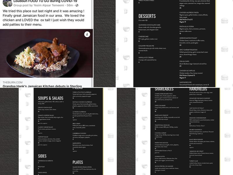 Grandpa Hank's Jamaican Kitchen Menu