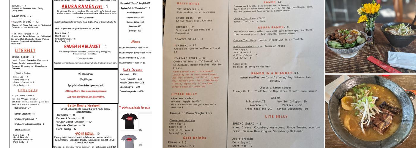 Ramen Belly Menu