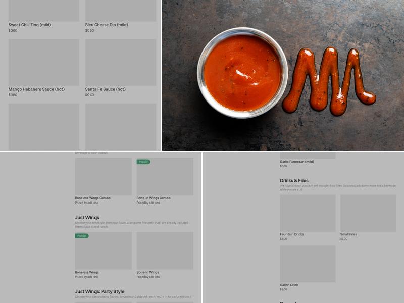 It's Just Wings Menu