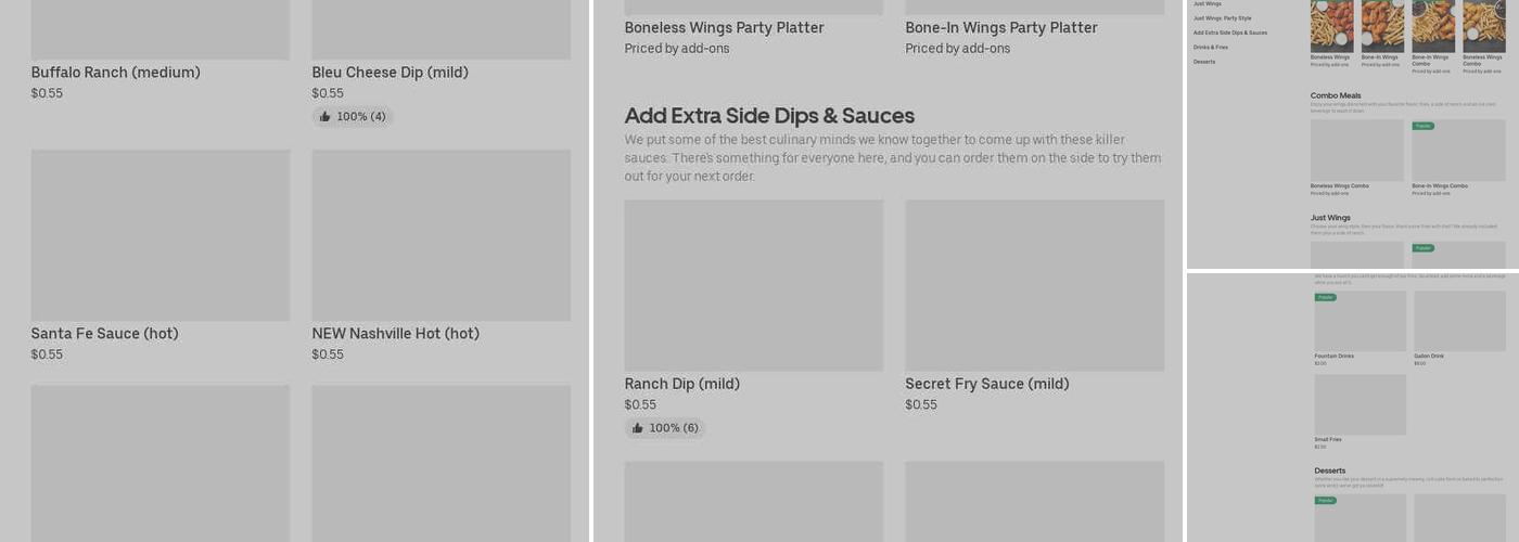 It's Just Wings Menu