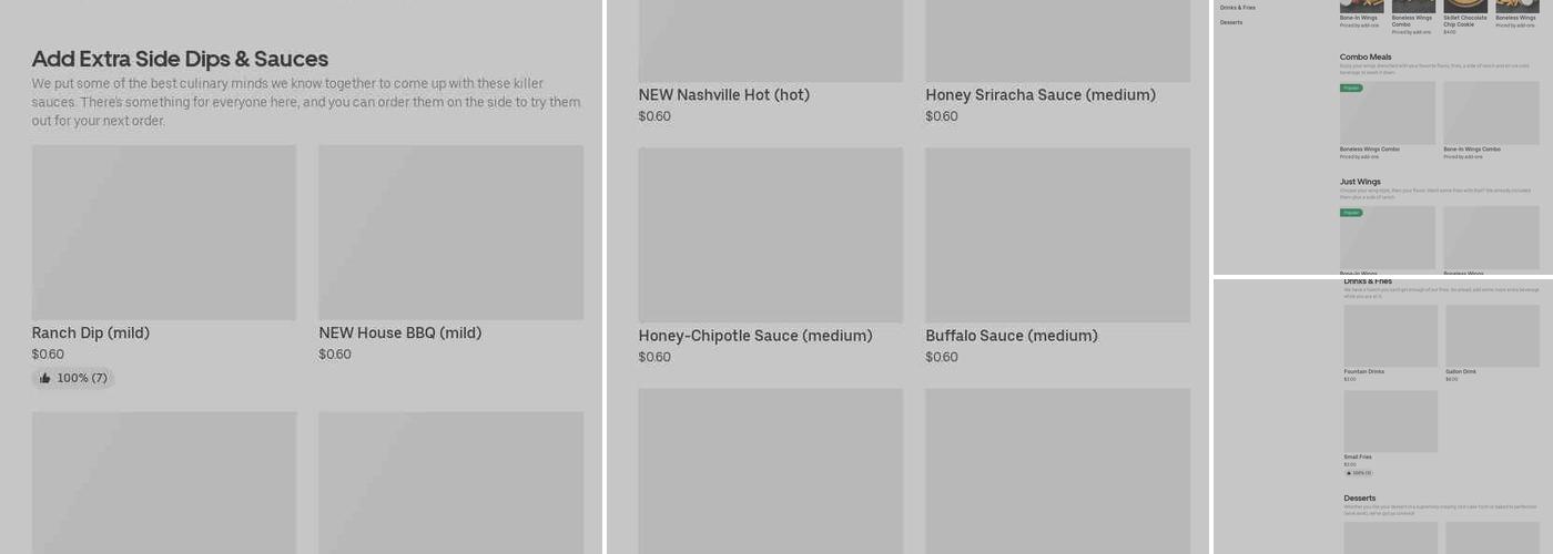 It's Just Wings Menu